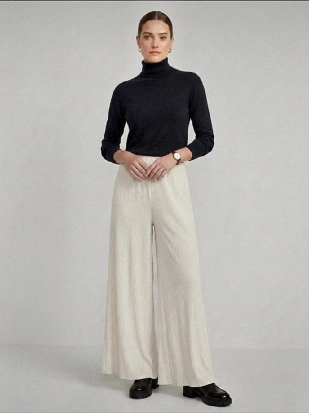 Abercrombie & Fitch Crinkle Textured Pull-On Pant White XXXL
